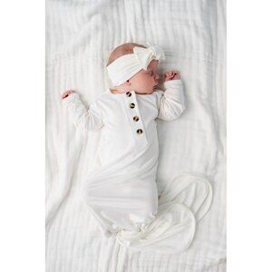 Lou Lou & Company Finley Knotted Gown Sz 0 to 3 Month 0/3M Gender Neutral Baby